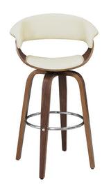 Zion Walnut/Ecru Upholstered Swivel Bar Stool