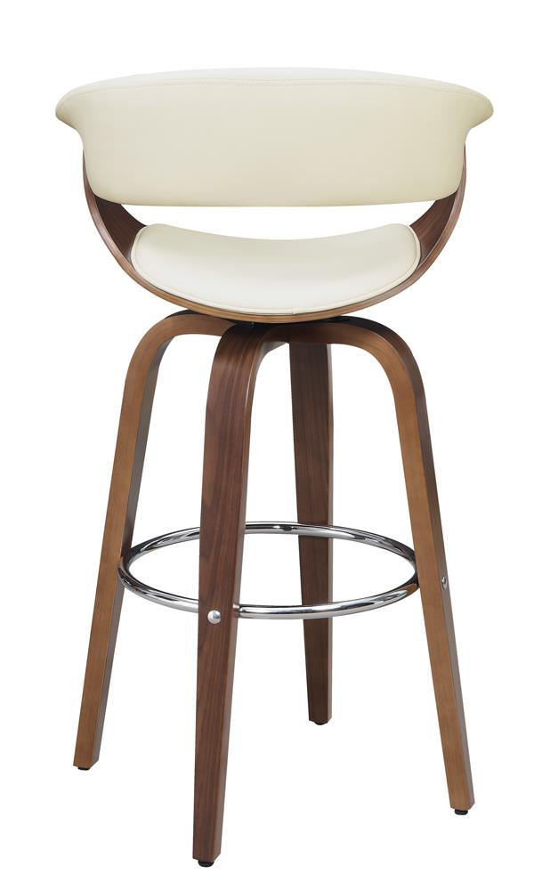 Zion Walnut/Ecru Upholstered Swivel Bar Stool