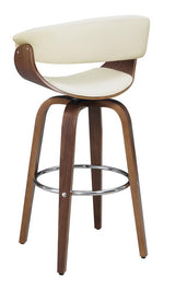 Zion Walnut/Ecru Upholstered Swivel Bar Stool