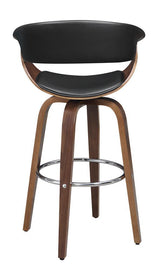 Zion Walnut/Black Upholstered Swivel Bar Stool by Coaster at Eve Furniture