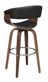 Zion Walnut/Black Upholstered Swivel Bar Stool by Coaster at Eve Furniture