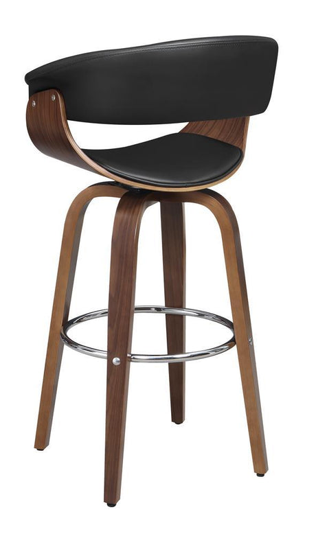Zion Walnut/Black Upholstered Swivel Bar Stool by Coaster at Eve Furniture
