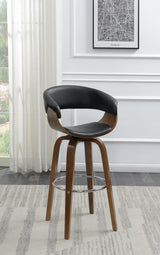 Zion Walnut/Black Upholstered Swivel Bar Stool by Coaster at Eve Furniture