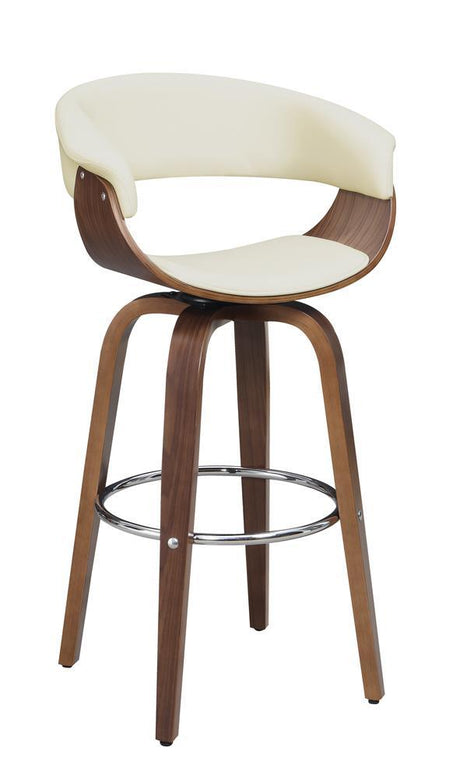 Zion Walnut/Ecru Upholstered Swivel Bar Stool by Coaster at Eve Furniture