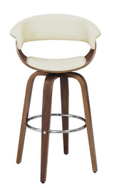 Zion Walnut/Ecru Upholstered Swivel Bar Stool by Coaster at Eve Furniture