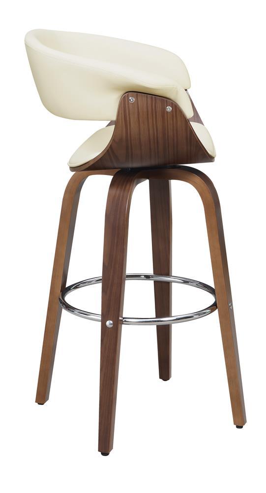 Zion Walnut/Ecru Upholstered Swivel Bar Stool by Coaster at Eve Furniture