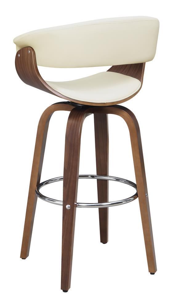Zion Walnut/Ecru Upholstered Swivel Bar Stool by Coaster at Eve Furniture
