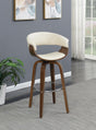 Zion Walnut/Ecru Upholstered Swivel Bar Stool by Coaster at Eve Furniture