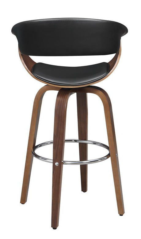 Zion Walnut/Black Upholstered Swivel Bar Stool by Coaster at Eve Furniture