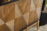 Zira Brown/Antique Gold Sunburst 4-Door Accent Cabinet by Coaster at Eve Furniture