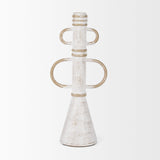 Ziva Large Distressed White Metal Sculptural Object by Mercana at Eve Furniture