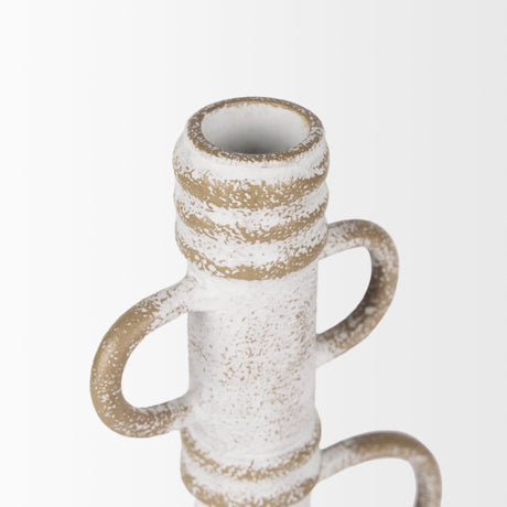 Ziva Large Distressed White Metal Sculptural Object by Mercana at Eve Furniture