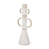 Ziva Large Distressed White Metal Sculptural Object by Mercana at Eve Furniture
