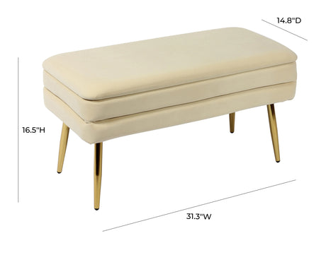 Ziva Velvet Storage Bench by TOV Furniture at Eve Furniture