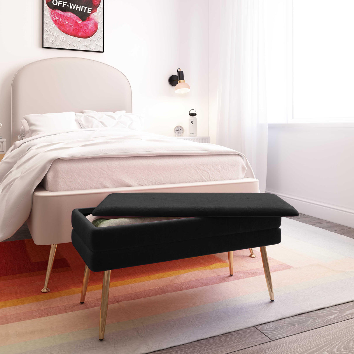 Ziva Velvet Storage Bench by TOV Furniture at Eve Furniture