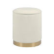 Zoe Cream Chenille Storage Ottoman by TOV Furniture at Eve Furniture
