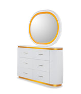 Zoe Gold-White Bedroom Set