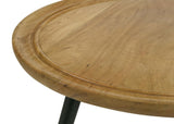 Zoe Natural/Black Round Coffee Table with Trio Legs