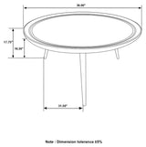 Zoe Natural/Black Round Coffee Table with Trio Legs