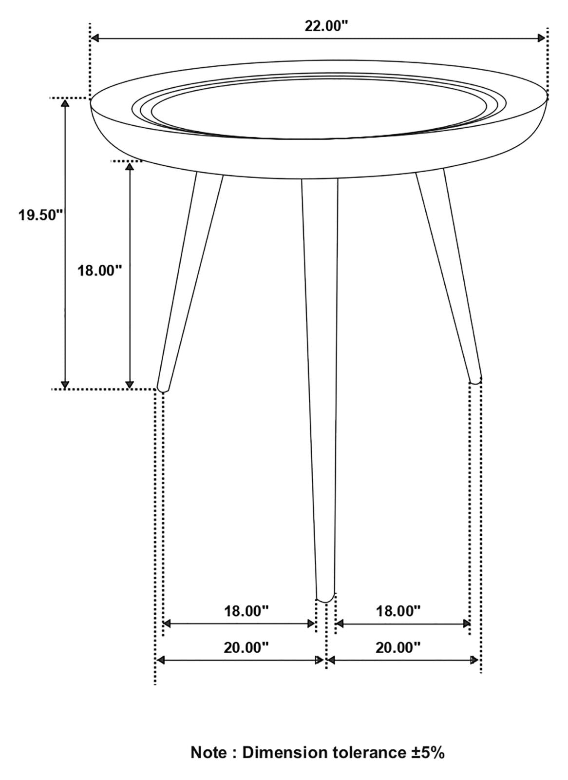 Zoe Round End Table with Trio Legs Natural/Black