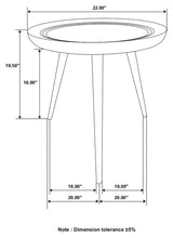 Zoe Round End Table with Trio Legs Natural/Black