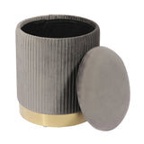 Zoe Velvet Storage Ottoman by TOV Furniture at Eve Furniture