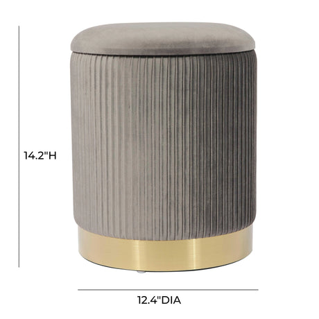 Zoe Velvet Storage Ottoman by TOV Furniture at Eve Furniture
