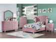 Zohar Pink 4-Piece Twin Bedroom Set by Furniture of America at Eve Furniture