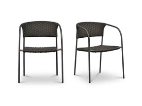 Zola Dark Brown Outdoor Dining Chair (Set of 2) by Moe's Home at Eve Furniture
