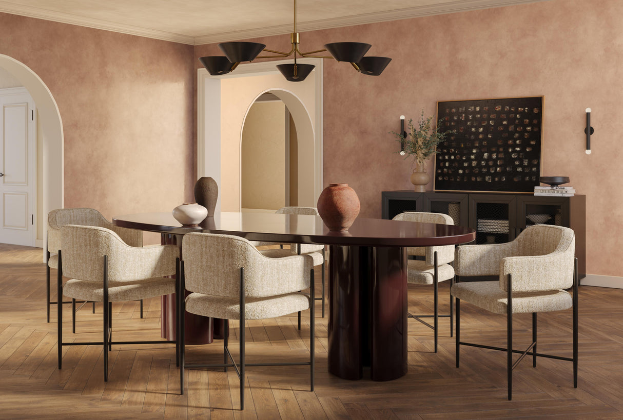 Zola Lacquer Oval 94.5" Dining Table by TOV Furniture at Eve Furniture