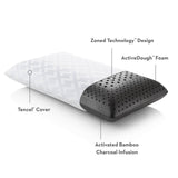 Zoned ActiveDough Bamboo Charcoal King Pillow by Malouf at Eve Furniture