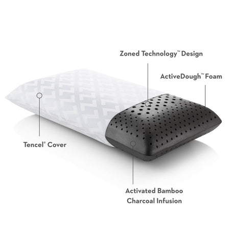Zoned ActiveDough Bamboo Charcoal King Pillow by Malouf at Eve Furniture