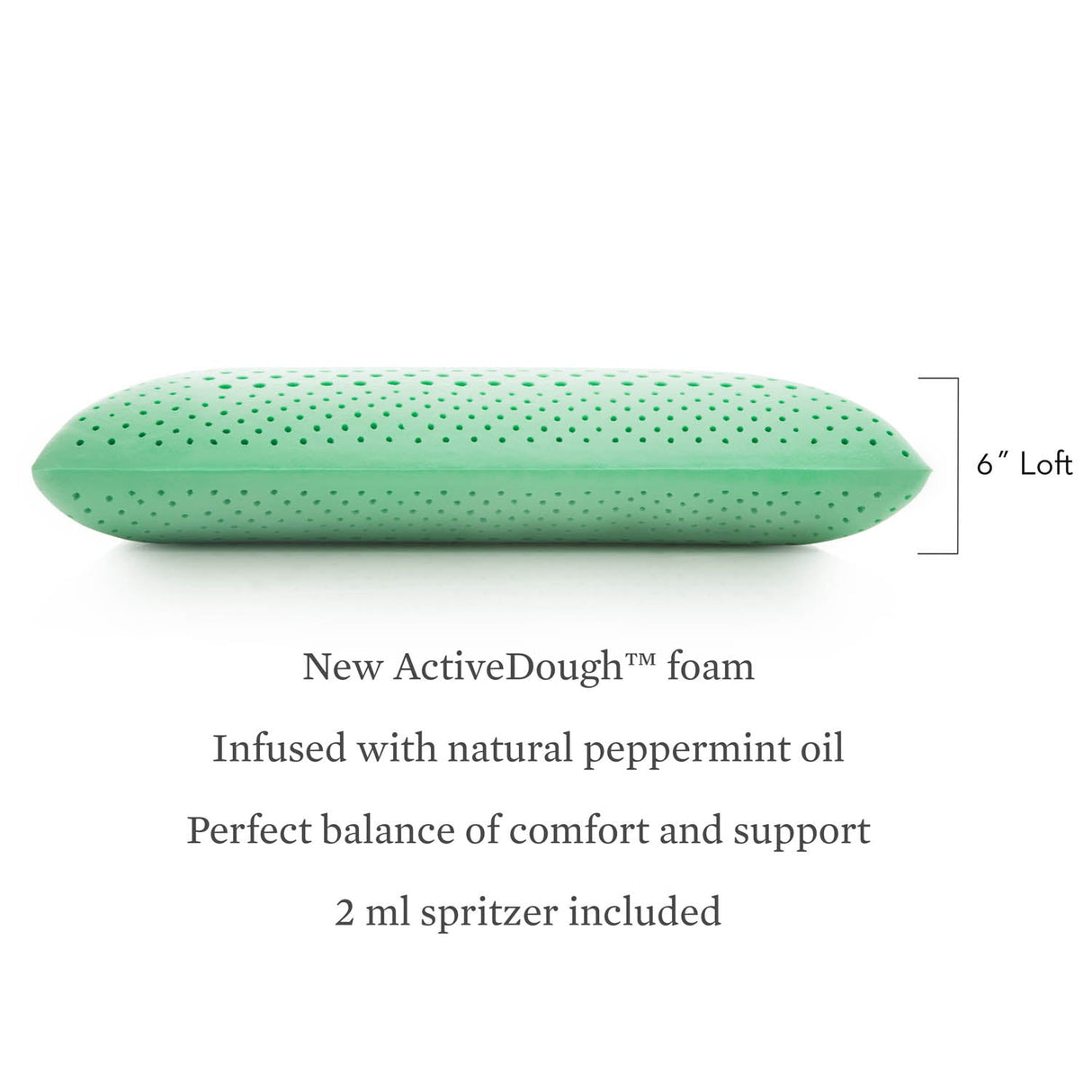 Zoned ActiveDough Peppermint Queen Pillow by Malouf at Eve Furniture