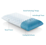 Zoned ActiveDough White King Pillow by Malouf at Eve Furniture