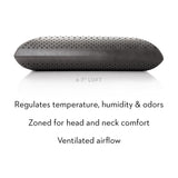 Zoned Dough Bamboo Charcoal King Mid Loft Pillow by Malouf at Eve Furniture