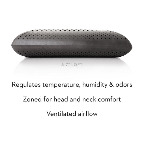 Zoned Dough Bamboo Charcoal Queen Mid Loft Pillow by Malouf at Eve Furniture