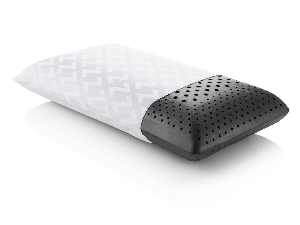 Zoned Dough Bamboo Charcoal Queen Mid Loft Pillow by Malouf at Eve Furniture