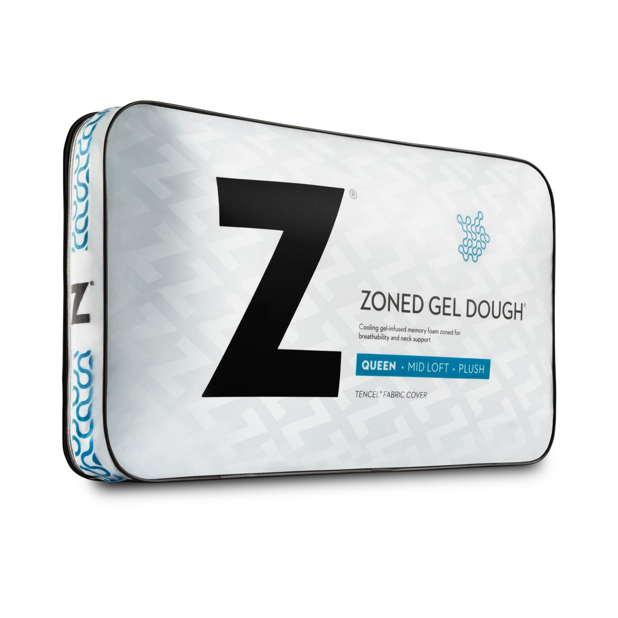 Zoned Gel Dough White King High Loft Pillow by Malouf at Eve Furniture