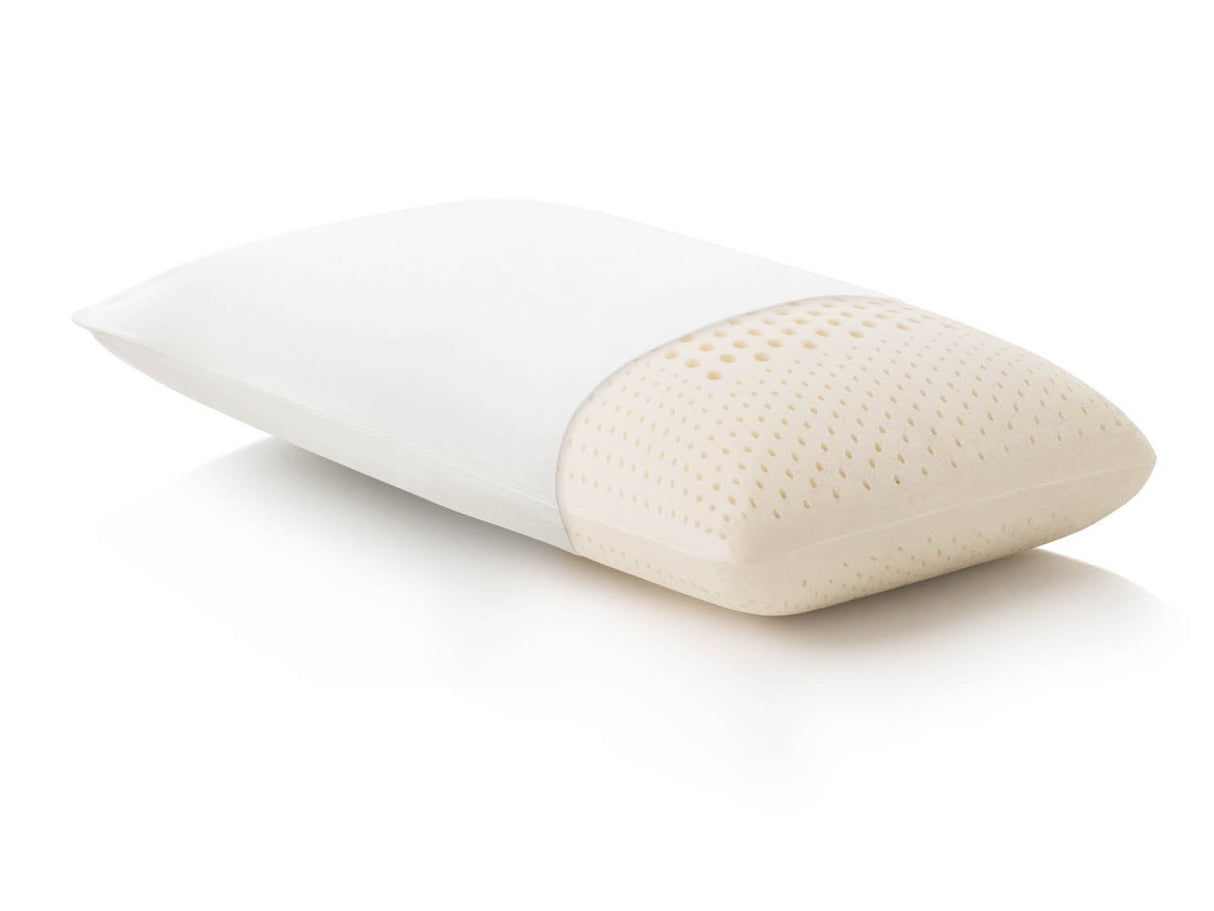 Zoned Talalay Latex White Queen High Loft - Plush Pillow by Malouf at Eve Furniture