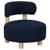 Zonie Blue Boucle Upholstered Barrel Back Accent Chair by Coaster at Eve Furniture