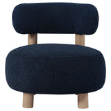 Zonie Blue Boucle Upholstered Barrel Back Accent Chair by Coaster at Eve Furniture