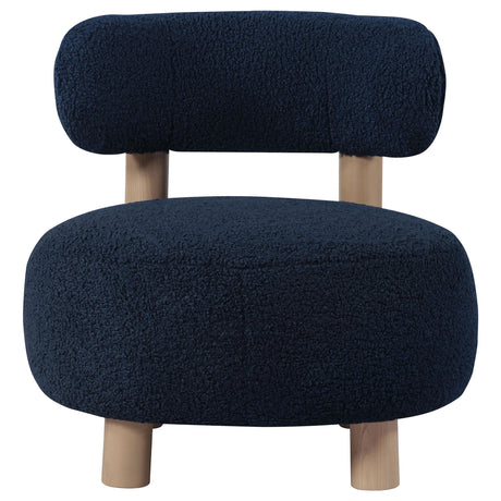 Zonie Blue Boucle Upholstered Barrel Back Accent Chair by Coaster at Eve Furniture