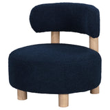 Zonie Blue Boucle Upholstered Barrel Back Accent Chair by Coaster at Eve Furniture