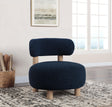 Zonie Blue Boucle Upholstered Barrel Back Accent Chair by Coaster at Eve Furniture