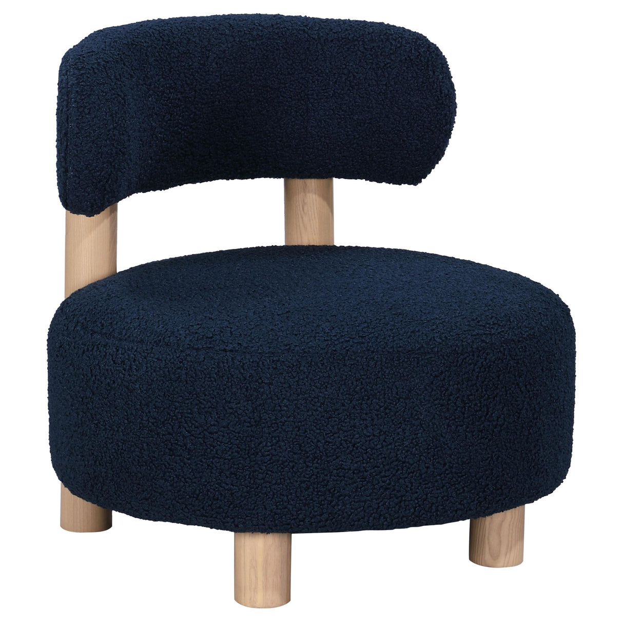 Zonie Blue Boucle Upholstered Barrel Back Accent Chair