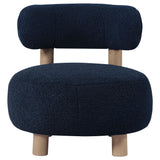 Zonie Blue Boucle Upholstered Barrel Back Accent Chair by Coaster - Eve Furniture