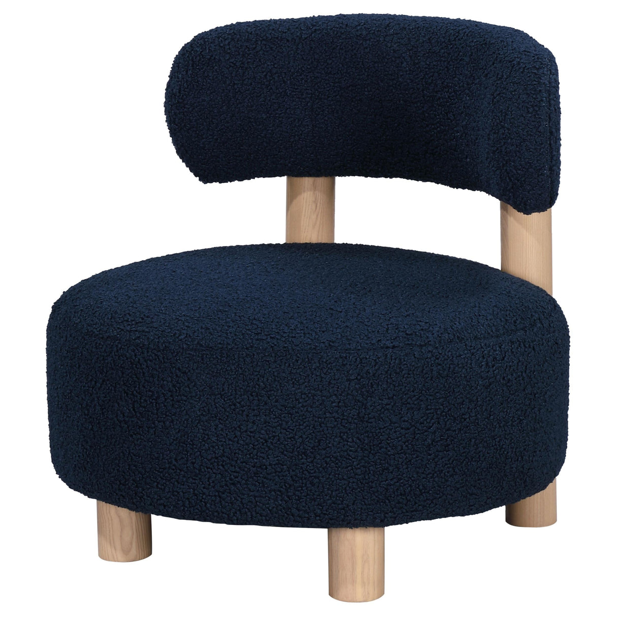 Zonie Blue Boucle Upholstered Barrel Back Accent Chair by Coaster - Eve Furniture