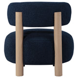 Zonie Blue Boucle Upholstered Barrel Back Accent Chair