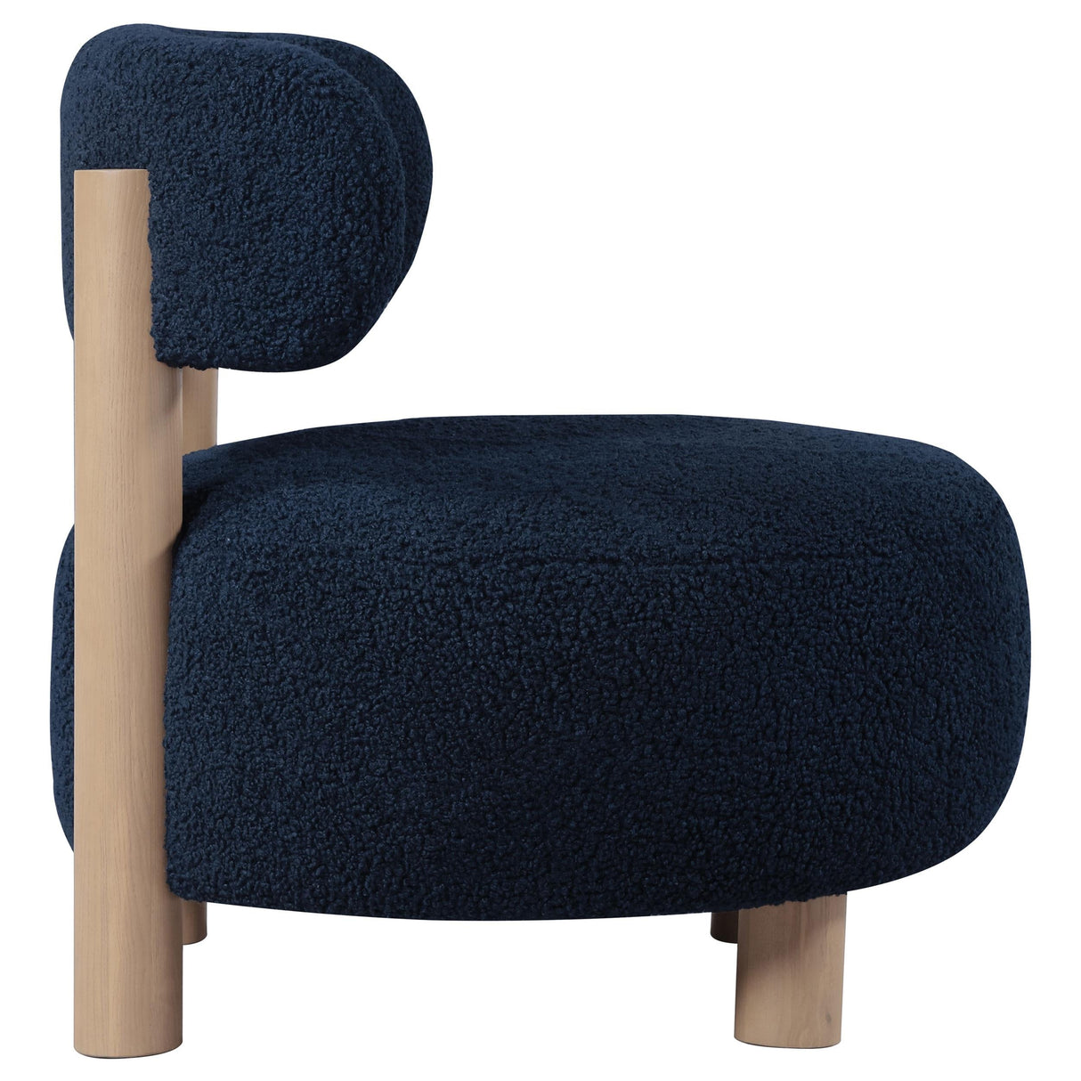 Zonie Blue Boucle Upholstered Barrel Back Accent Chair