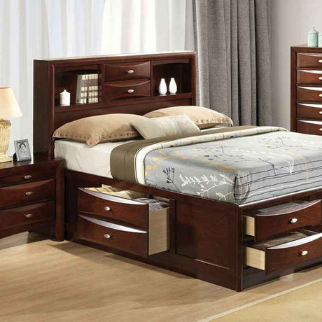 Zosimo Dark Cherry 4-Piece Queen Bedroom Set by Furniture of America at Eve Furniture